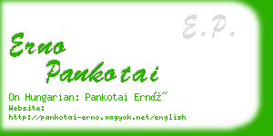 erno pankotai business card